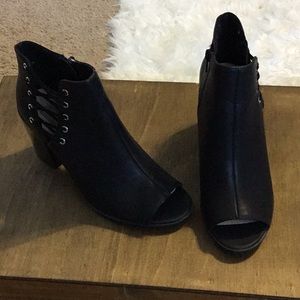 Peek toe ankle boots